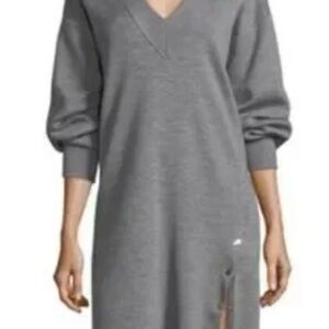 rag & bone Saralyn Gray Merino Wool V-Neck Knit Dress